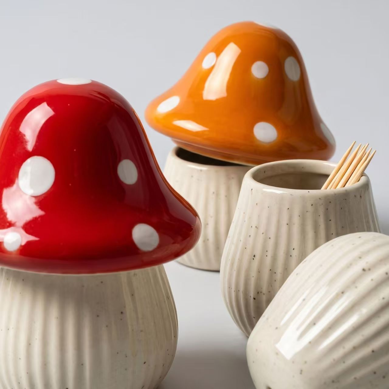 Cartoon Mushroom Ceramic Stora - Home Goods Bathroom Storage ulasan dan harga