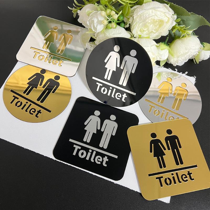 3.94-inch Acrylic Toilet Sign  - Jet Home Bathroom Mirrors ulasan dan harga
