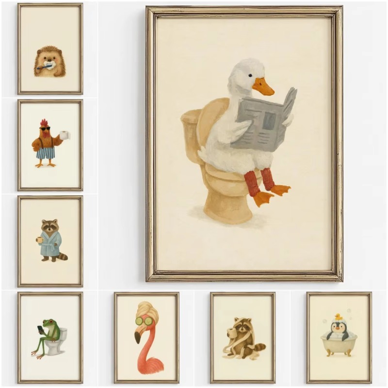 1PC Frameless Cute Animal Bubb - Home Bathroom Wallpaper ulasan dan harga