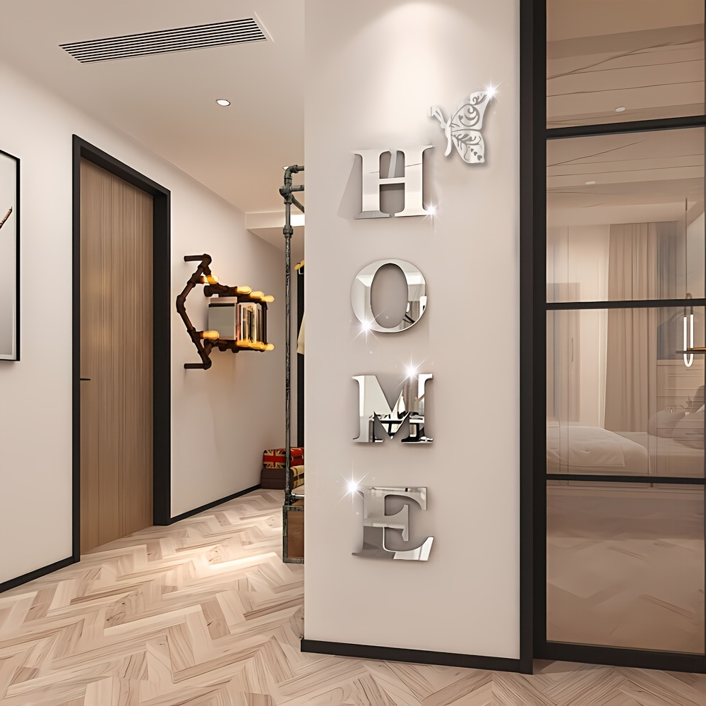 1Set 3D Mirror Wall Sticker Ne - Home Goods Bathroom Mirrors ulasan dan harga