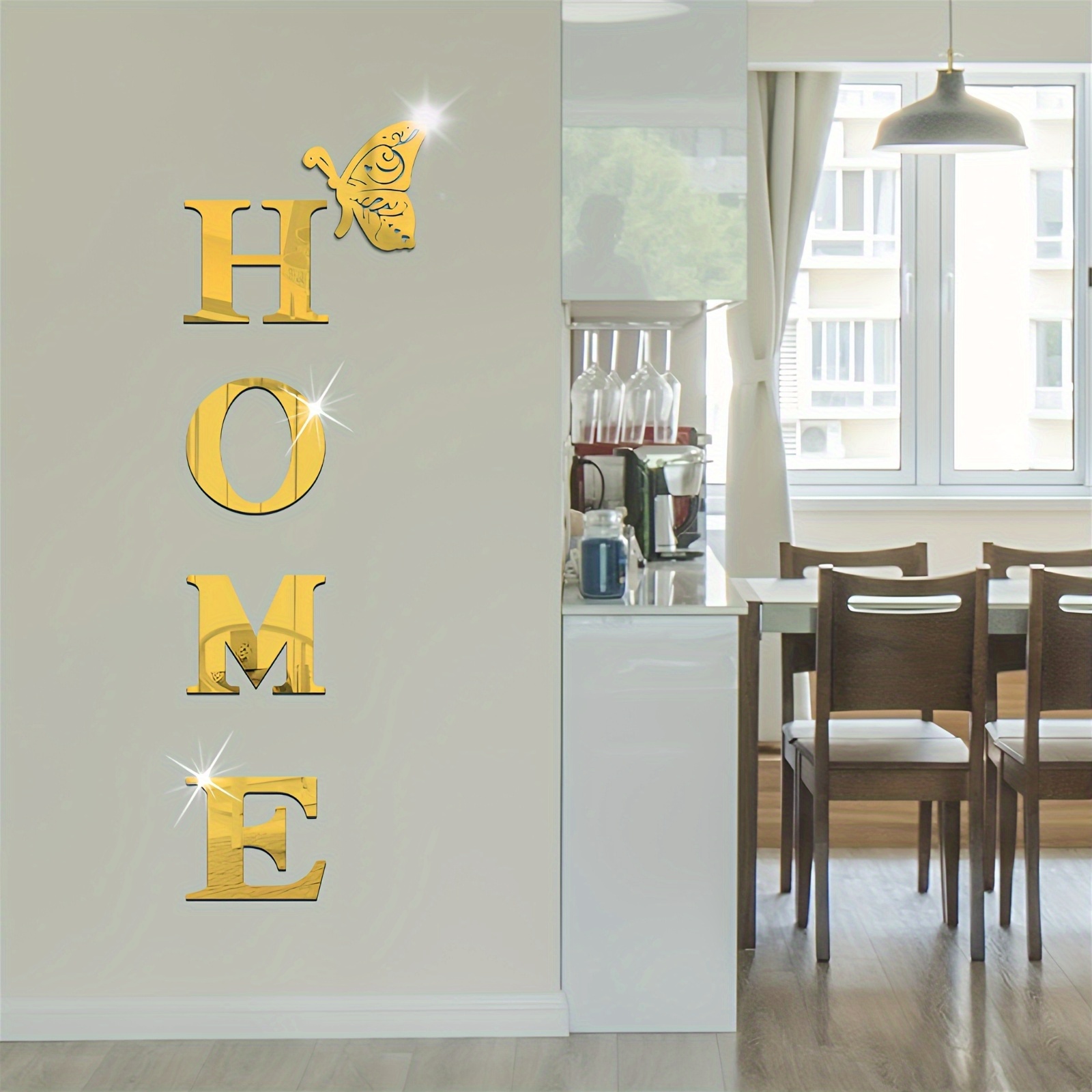 1Set 3D Mirror Wall Sticker Ne - Home Goods Bathroom Mirrors ulasan dan harga