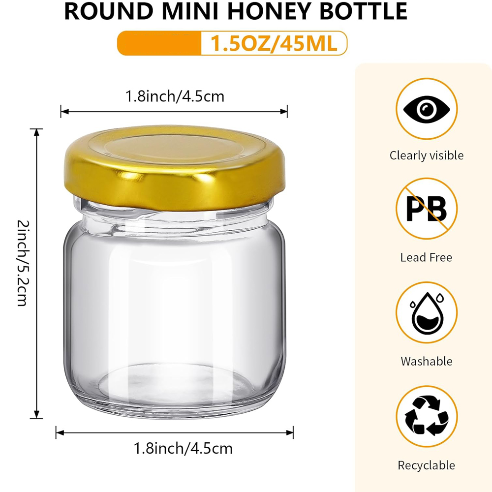1.5 oz Round Mini Clear Honey  - Bath Salts Jar ulasan dan harga
