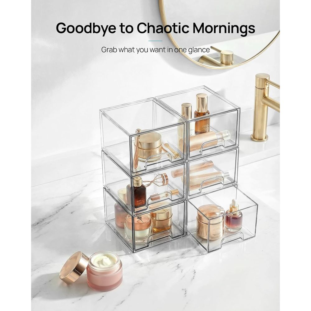 Small Clear Stackable Storage  - Home Goods Bathroom Storage ulasan dan harga