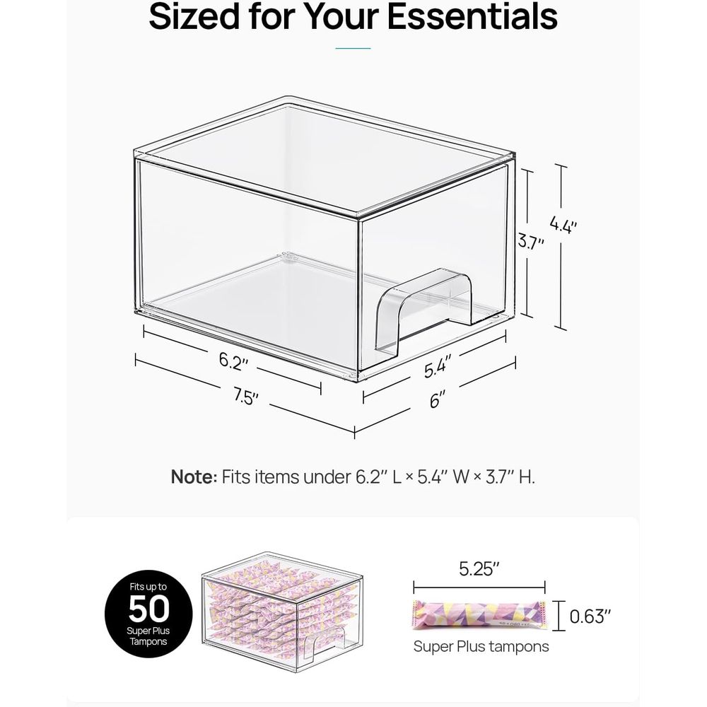 Small Clear Stackable Storage  - Home Goods Bathroom Storage ulasan dan harga