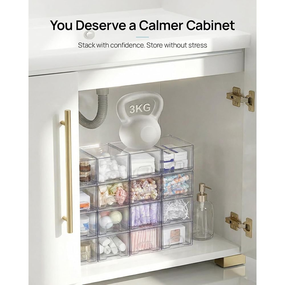 Small Clear Stackable Storage  - Home Goods Bathroom Storage ulasan dan harga