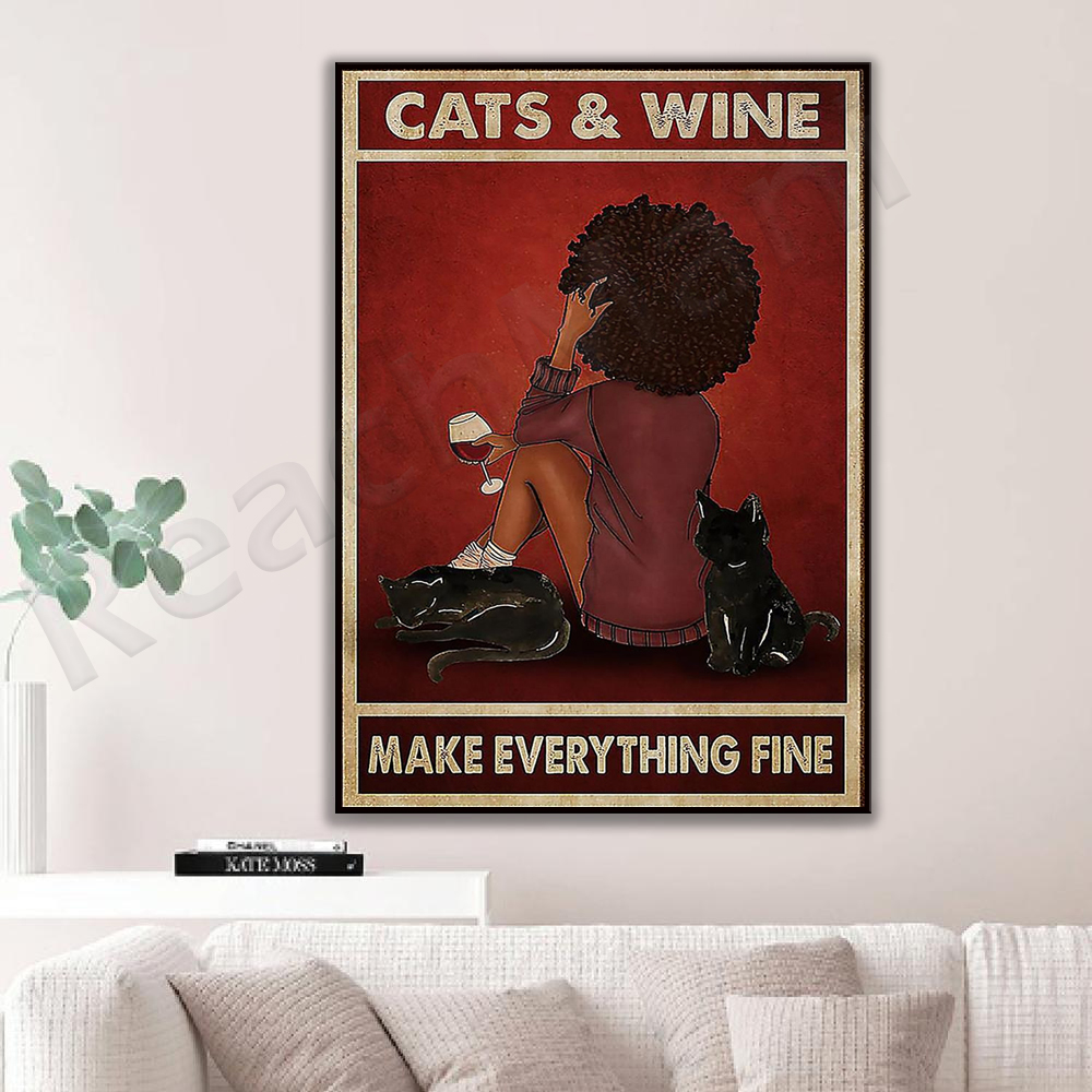 African girl cats and wine mak - Home Goods Bathroom Mirrors ulasan dan harga