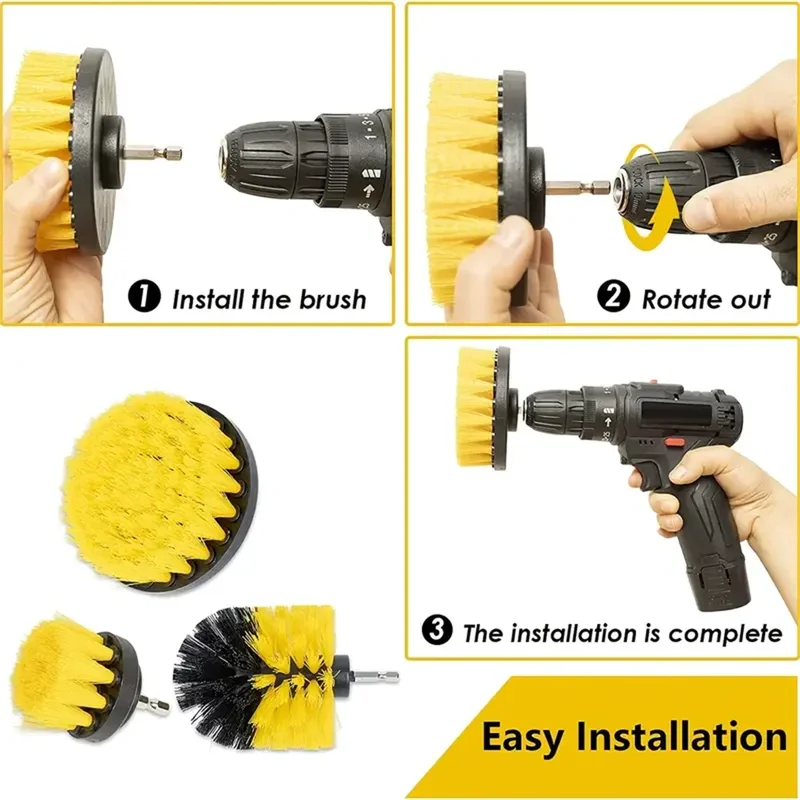 3 pcs/set drill brush set powe - Home Bathroom Cleaner ulasan dan harga