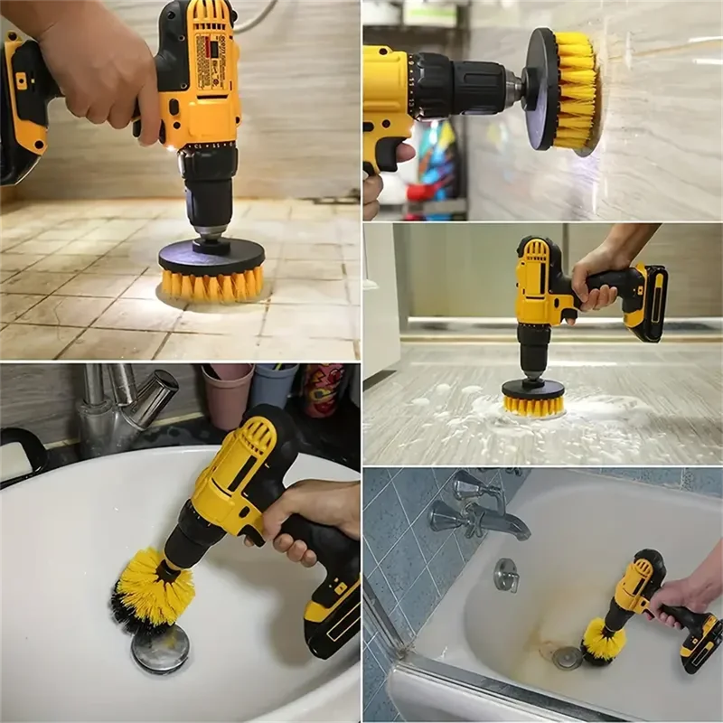 3 pcs/set drill brush set powe - Home Bathroom Cleaner ulasan dan harga