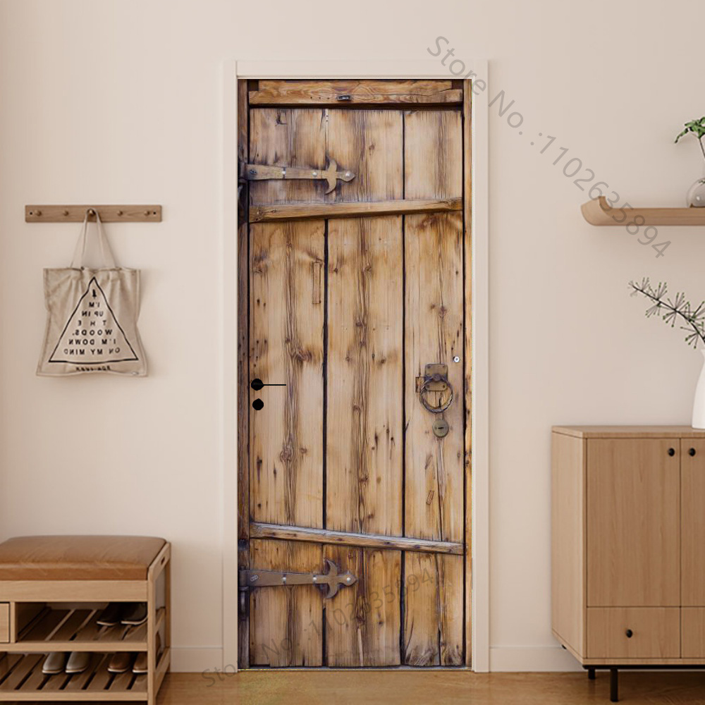 Girl Shadow Wooden Doors Vinyl - Home Bathroom Wallpaper ulasan dan harga