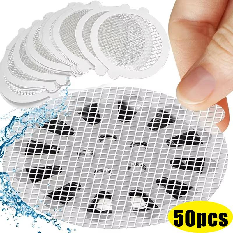 10-50pc Disposable Mesh Floor  - Drain Hair Catcher ulasan dan harga