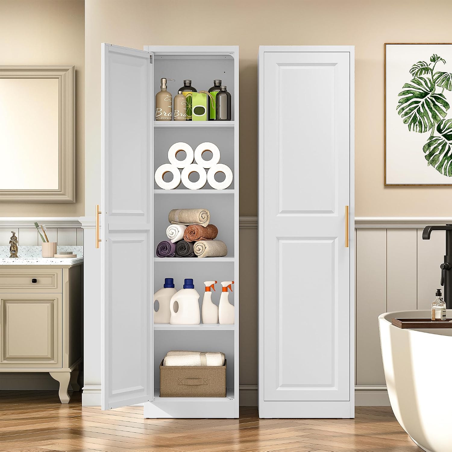 Tall Narrow Storage Cabinet Wi - Home Goods Bathroom Storage ulasan dan harga
