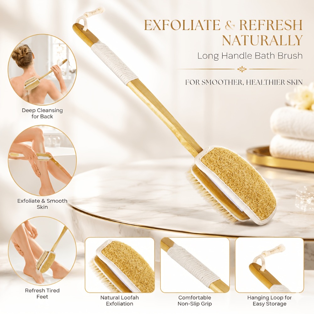 Wood Long Handle Bath Brush Na - Home Bathroom Cleaning Machine ulasan dan harga