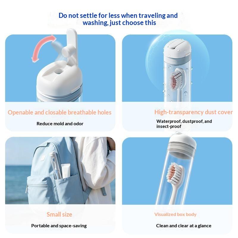 Portable Toothbrush Holder Box - Home Goods Bathroom Storage ulasan dan harga
