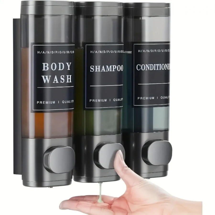 Wall Mounted Triple Shampoo Co - Home Bathroom Wall Soap Dispenser ulasan dan harga