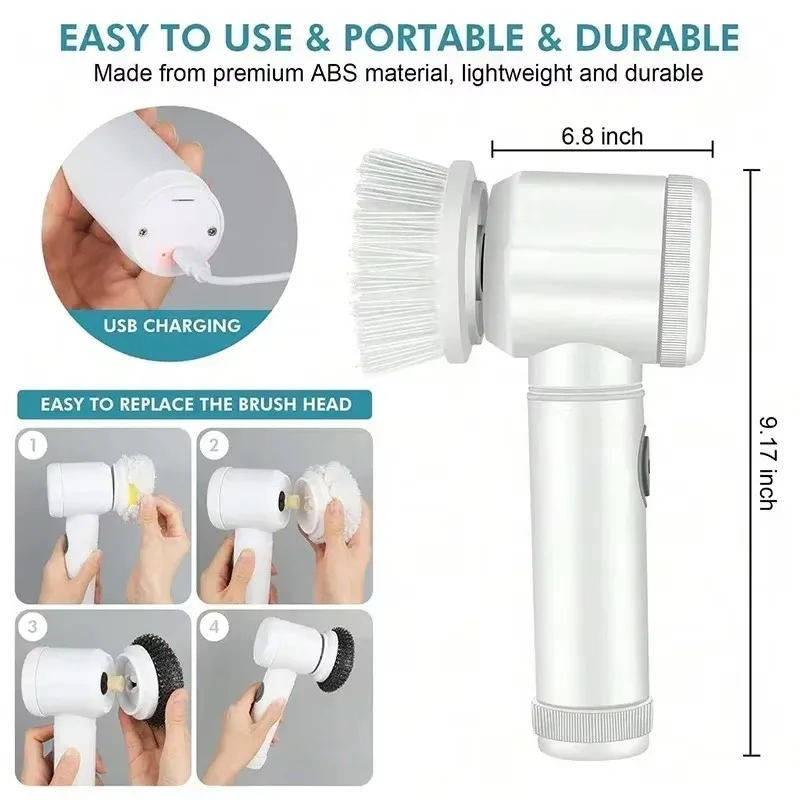 New Cordless Spin Scrubber Ele - Home Bathroom Cleaning Machine ulasan dan harga